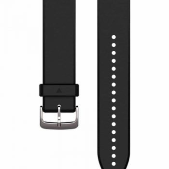 QuickFit® 22-klokkeremmer, sort/sølvfarget silikon (010-12500-00