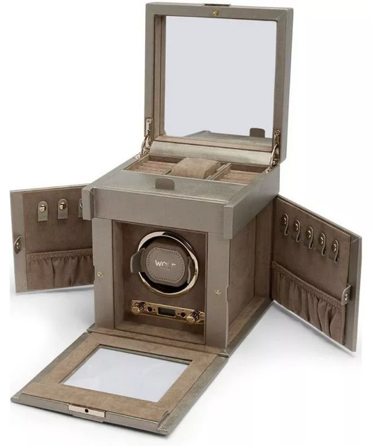 Palermo Single Watch Winder with Jewellery Storage 213778