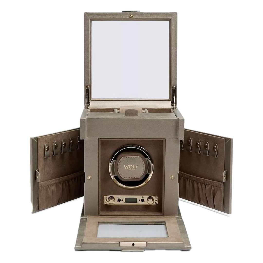 Palermo Single Watch Winder with Jewellery Storage 213778