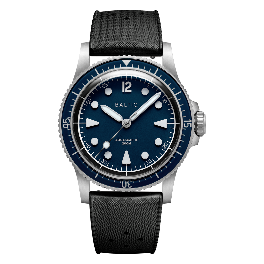 Aquascaphe MK2 - 37mm - Blue - Rubber Classic Black - Medium