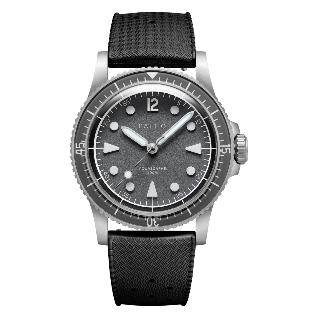 Aquascaphe MK2 - 37mm - Grey - Rubber Classic Black - Medium