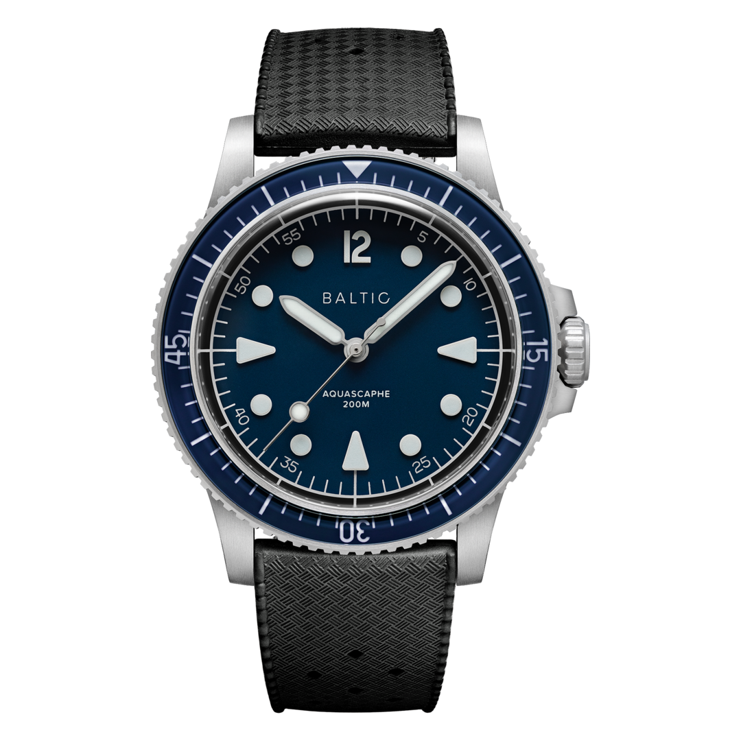Aquascaphe MK2 - 39,5mm - Blue - Rubber Classic Black - Medium