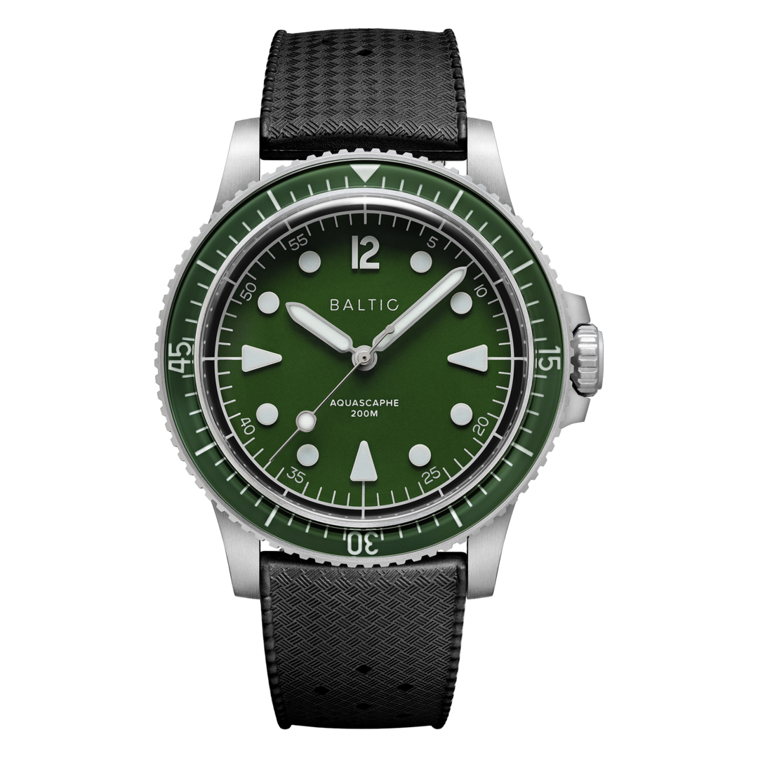 Aquascaphe MK2 - 39,5mm - Green - Rubber Classic Black - Medium